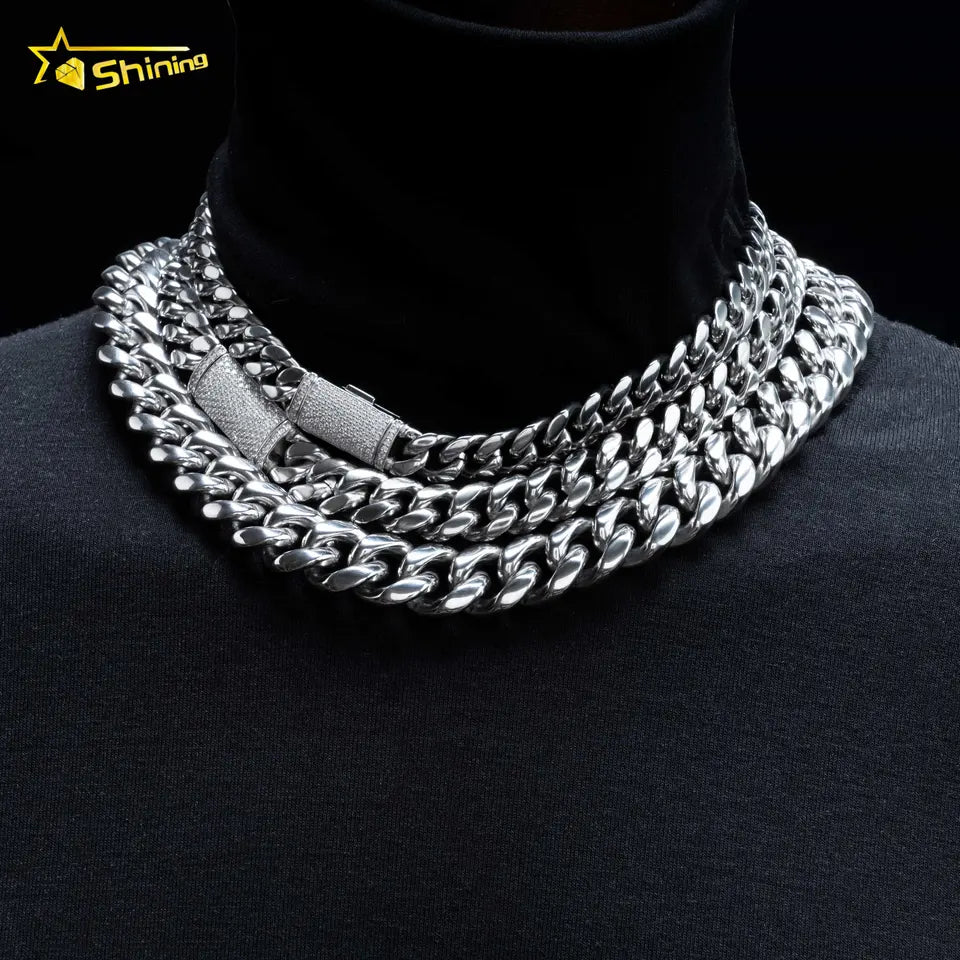 18k Miami Cuban Link Chain w/ Moissanite Clasp Bracelet BUNDLE – Digital  Ice